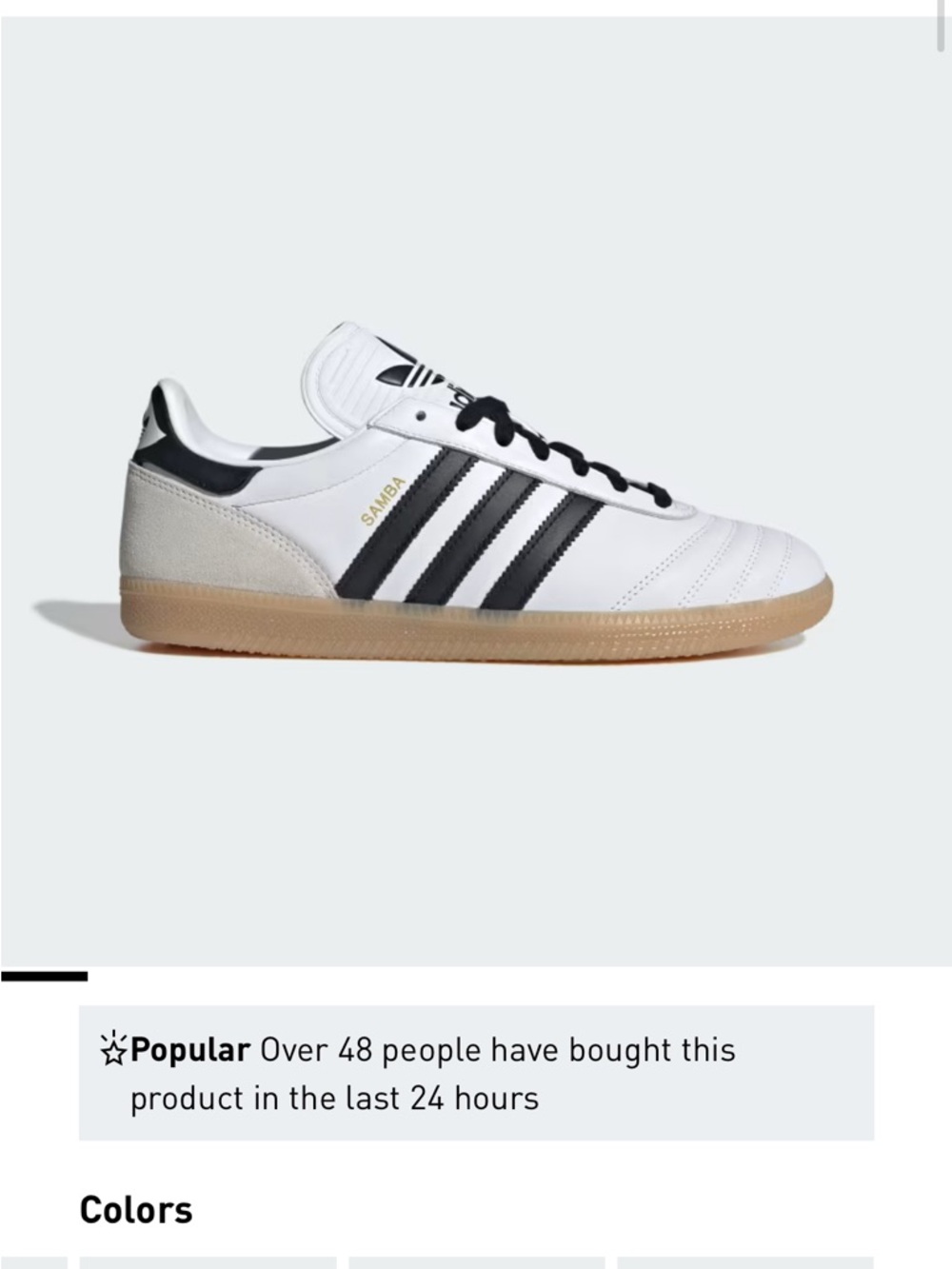 adidas Blue Samba OG J Shoe Box with Trefoil Logo